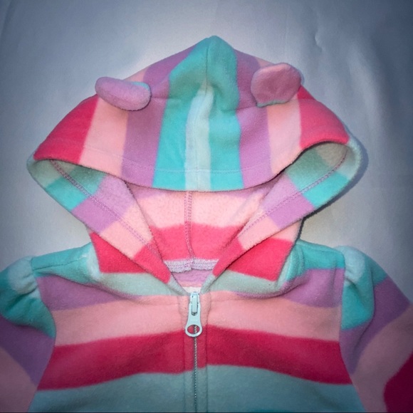 Childrens Place Girls Fleece Multi-Stripe Full Front Zip-up Hoodie - Picture 13 of 16